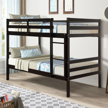 Load image into Gallery viewer, Twin Bunk Bed Children Wooden Bunk Beds Solid Hardwood-Coffee