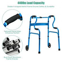 Load image into Gallery viewer, Aluminum Heavy-Duty Folding Wheeled Stand-Assist Walker-Blue
