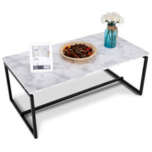 Load image into Gallery viewer, Accent Modern Coffee Tea Table for Living Room with Metal Frame-White