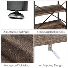 Load image into Gallery viewer, 3 Tier 47" Console Metal Frame Sofa Table-Oak