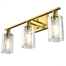 Load image into Gallery viewer, 3-Light Modern Bathroom Wall Sconce with Clear Glass Shade-Golden