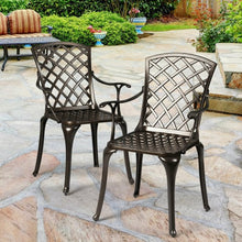 Load image into Gallery viewer, Outdoor Aluminum Dining Set of 2 Patio Bistro Chairs