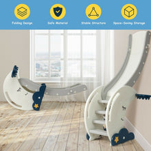 Load image into Gallery viewer, 3 in 1 Folding Kids Climber Slide Play Set with Basketball Hoop for Indoor