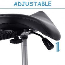 Load image into Gallery viewer, Adjustable Saddle Salon Rolling Massage Chair w/ Backrest-Black
