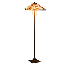 Load image into Gallery viewer, Tiffany-Style 2-Light Standing Lamp w/ 18" Wide Shade