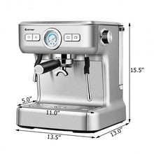 Load image into Gallery viewer, 15 Bar Semi-Auto Espresso Coffee Maker Machine /w Milk Frother Steam Wand