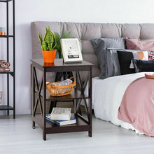 Load image into Gallery viewer, 2PCS 3-Tier Display Storage End Table-Espresso