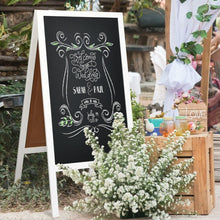 Load image into Gallery viewer, A-Frame Chalkboard Sign with Eraser & Chalk-White