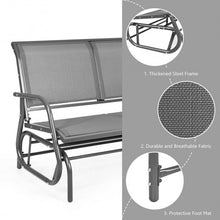 Load image into Gallery viewer, Swing Glider Chair 48" Loveseat Rocker Lounge Backyard-Gray