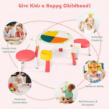 Load image into Gallery viewer, 5-in-1 Kid Folding Storage Activity Table Chair Set-Pink