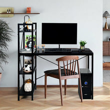 Load image into Gallery viewer, 47.5" Writing Study Computer Desk with 4-Tier Shelves-Black