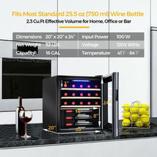 Load image into Gallery viewer, 21 Bottle Compressor Wine Cooler Refrigerator with Digital Control