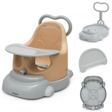 Load image into Gallery viewer, 6-in-1 Convertible Baby Booster Seat with Tray Wheels-Orange