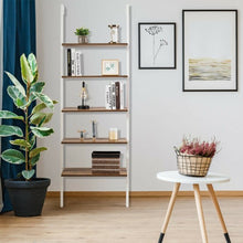 Load image into Gallery viewer, 5-Tier Metal Frame Ladder Shelf -White