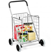 Load image into Gallery viewer, Portable Folding Shopping Cart Utility for Grocery Laundry-Silver