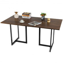 Load image into Gallery viewer, 6 Person Industrial Dining Table Rectangular Kitchen Table with Metal Frame-DB