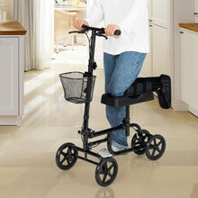 Load image into Gallery viewer, Foldable Knee Walker W/ Basket and Dual Brakes-Black