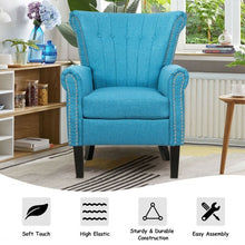 Load image into Gallery viewer, Modern Accent Tufted Upholstered Single Sofa-Blue