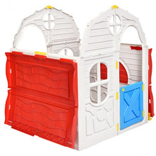 Load image into Gallery viewer, Kids Cottage Playhouse Foldable Plastic Indoor Outdoor Toy