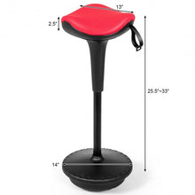 Load image into Gallery viewer, Adjustable Swivel Sitting Balance Wobble Stool Standing Desk Chair-Red