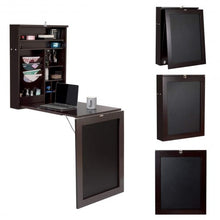 Load image into Gallery viewer, Space Saver Convertible Wall Mounted Desk-Coffee