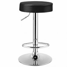 Load image into Gallery viewer, 1 PC Round Bar Stool Adjustable Swivel Pub Chair-Black