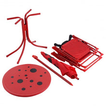 Load image into Gallery viewer, Kids Patio Folding Table and Chairs Set Beetle with Umbrella
