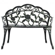 Load image into Gallery viewer, Outdoor Cast Aluminum Patio Bench Antique Rose