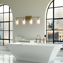 Load image into Gallery viewer, 4-Light Wall Sconce with Clear Glass Shade-Golden