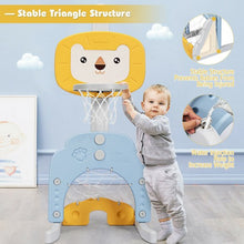 Load image into Gallery viewer, 3-in-1 Adjustable Kids Basketball Hoop Sports Set-Yellow