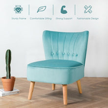 Load image into Gallery viewer, Armless Accent Chair Tufted Velvet Leisure Chair-Green