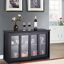 Load image into Gallery viewer, Kitchen Storage Cabinet with Glass Sliding Door
