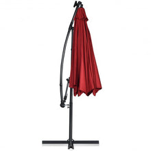Load image into Gallery viewer, 10FT 360° Rotation Solar Powered LED Patio Offset Umbrella-Burgundy