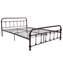 Load image into Gallery viewer, Queen Size Metal Steel Bed Frame w/ Stable Metal Slats-Chocolate