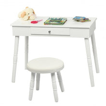 Load image into Gallery viewer, Kids Vanity Makeup Table & Chair Set Make Up Stool-White