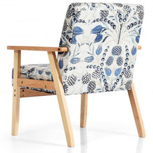 Load image into Gallery viewer, Modern Accent Armchair Fabric Lounge Chair with Rubber Wood Leg-Blue