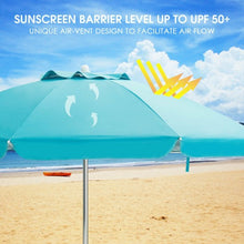 Load image into Gallery viewer, 6.5FT Sun Shade Patio Beach Umbrella with Carry Bag-Blue