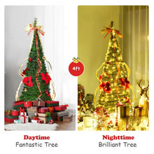 Load image into Gallery viewer, 4 Ft Pre-lit Spruce Christmas Tree with Bows and Ribbon
