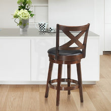 Load image into Gallery viewer, Swivel Counter Height X-back Upholstered Dining Chair-24"