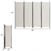 Load image into Gallery viewer, 4-Panel Room Divider Folding Privacy Screen-Beige