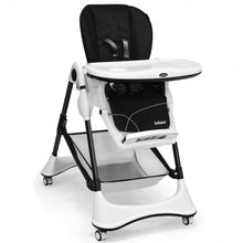 Load image into Gallery viewer, A-Shaped High Chair with 4 Lockable Wheels-Black