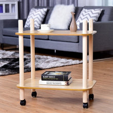 Load image into Gallery viewer, 2 Tier Rolling Utility Storage Rack Serving Cart