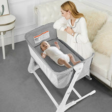 Load image into Gallery viewer, Baby Height Adjustable Bassinet w/ Washable Mattress-Gray