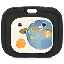 Load image into Gallery viewer, 2 in 1 Kids Basketball Hoop Stand with Ring Toss and Storage Box-Black