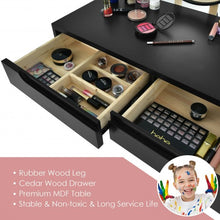 Load image into Gallery viewer, Touch Screen Vanity Makeup Table Stool Set -Black