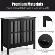 Load image into Gallery viewer, Glass Door Sideboard Console Storage Buffet Cabinet-Black