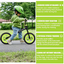 Load image into Gallery viewer, Adjustable Lightweight Kids Balance Bike-Green