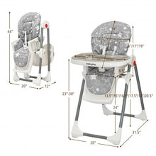 Load image into Gallery viewer, Folding Baby High Dining Chair with 6-Level Height Adjustment-Gray