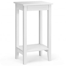 Load image into Gallery viewer, 2-Tier Nightstand End Side Wooden Legs Table for Bedroom-White