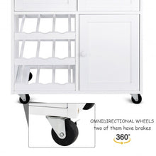 Load image into Gallery viewer, Modern Rolling Storage Kitchen Cart with Drawer-White
